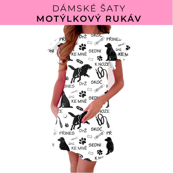 DÁMSKÝ střih - šaty s motýlkovým rukávem
