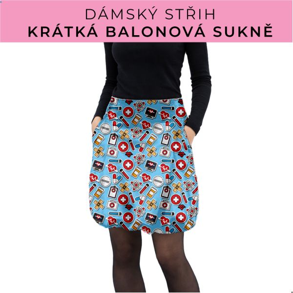 Dámský střih - balonová krátká sukně