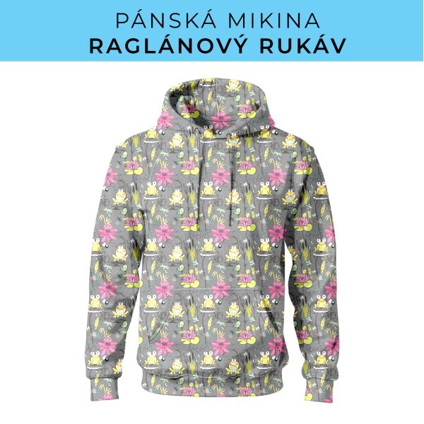 PÁNSKÝ střih - mikina raglan ZÁKLADNÍ s kapucí