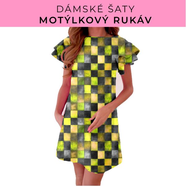 DÁMSKÝ střih - šaty s motýlkovým rukávem