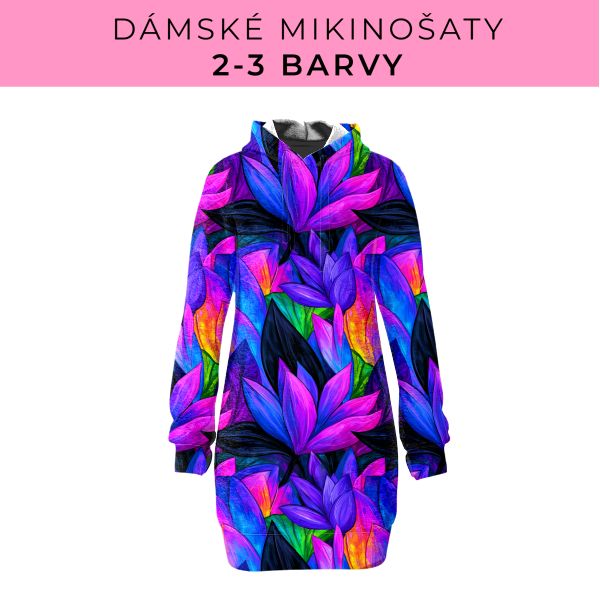 DÁMSKÝ střih - Mikinošaty 2-3 barvy