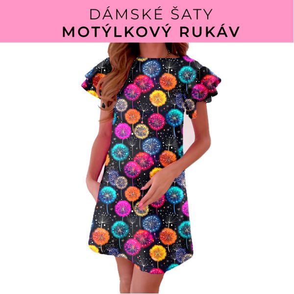 DÁMSKÝ střih - šaty s motýlkovým rukávem