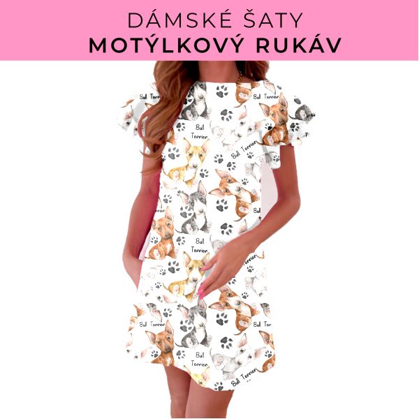 DÁMSKÝ střih - šaty s motýlkovým rukávem