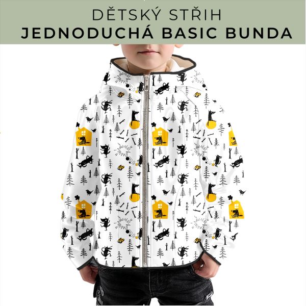 Dětský střih - jednoduchá dětská BASIC  bunda