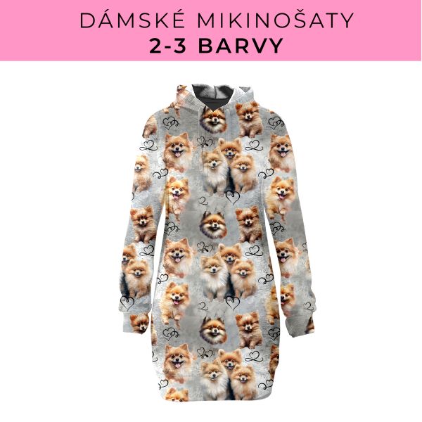 DÁMSKÝ střih - Mikinošaty 2-3 barvy