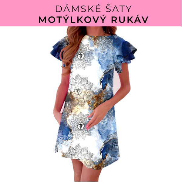 DÁMSKÝ střih - šaty s motýlkovým rukávem