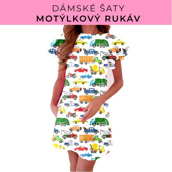 DÁMSKÝ střih - šaty s motýlkovým rukávem