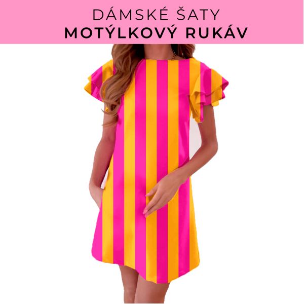 DÁMSKÝ střih - šaty s motýlkovým rukávem