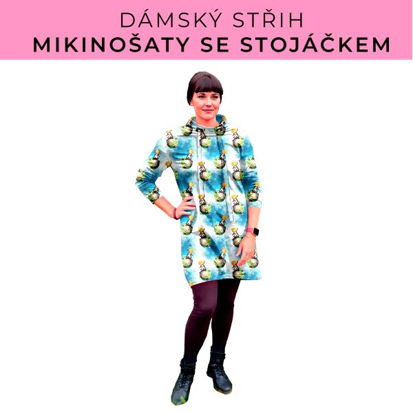 Dámský střih - mikinové šaty se stojáčkem