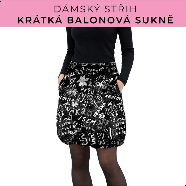 Dámský střih - balonová krátká sukně