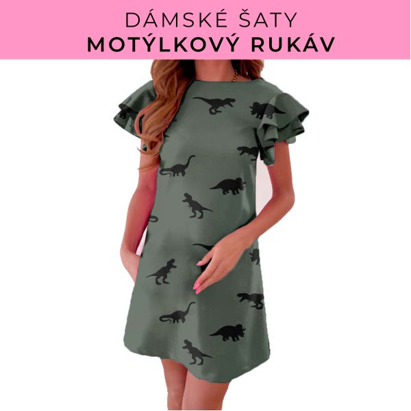 DÁMSKÝ střih - šaty s motýlkovým rukávem