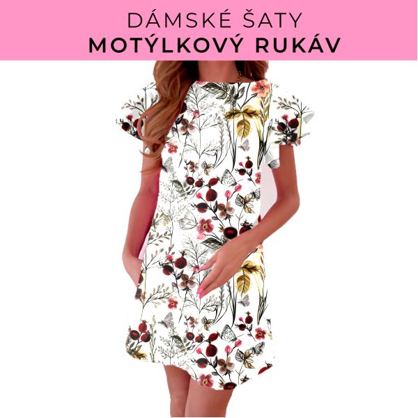 DÁMSKÝ střih - šaty s motýlkovým rukávem