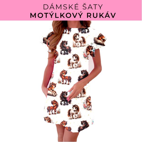 DÁMSKÝ střih - šaty s motýlkovým rukávem