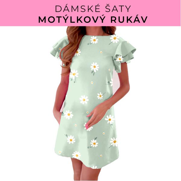 DÁMSKÝ střih - šaty s motýlkovým rukávem