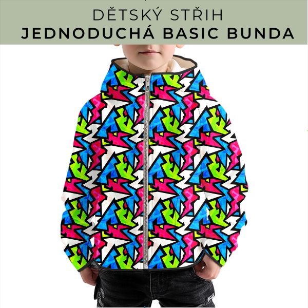 Dětský střih - jednoduchá dětská BASIC  bunda