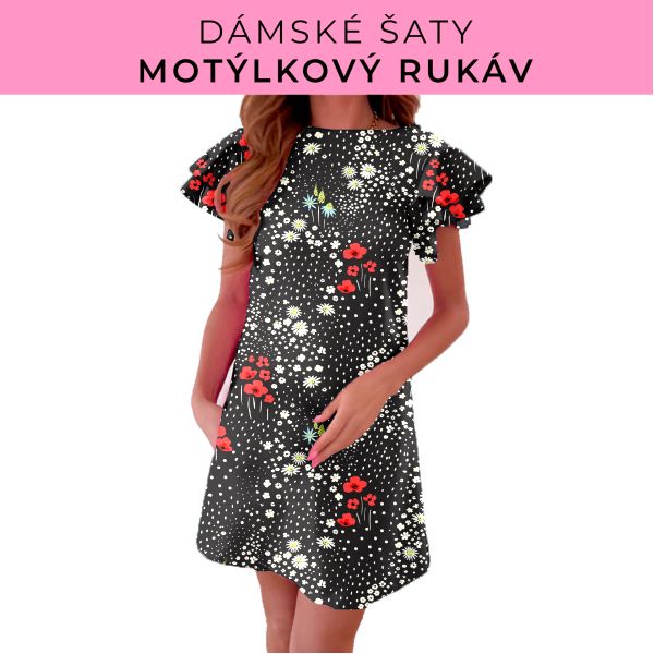 DÁMSKÝ střih - šaty s motýlkovým rukávem