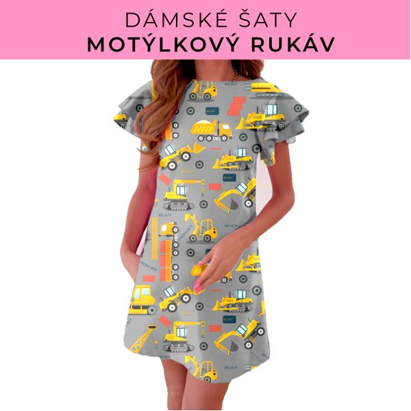 DÁMSKÝ střih - šaty s motýlkovým rukávem