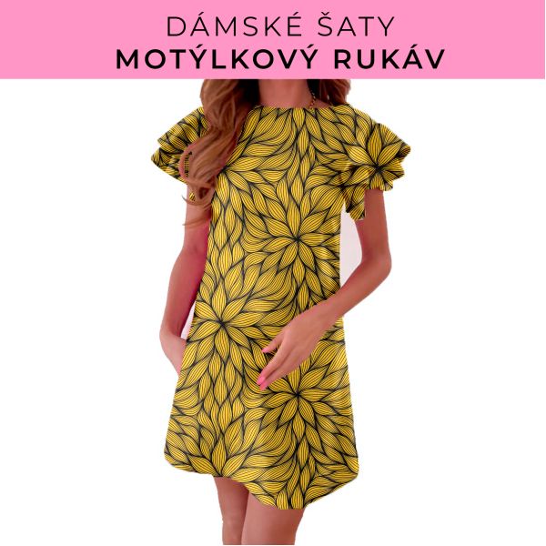 DÁMSKÝ střih - šaty s motýlkovým rukávem