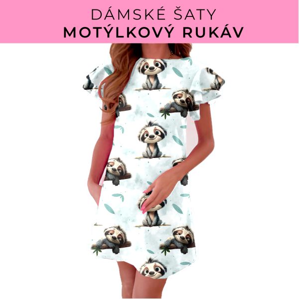 DÁMSKÝ střih - šaty s motýlkovým rukávem