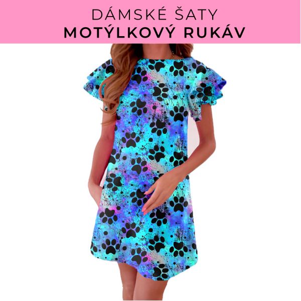 DÁMSKÝ střih - šaty s motýlkovým rukávem