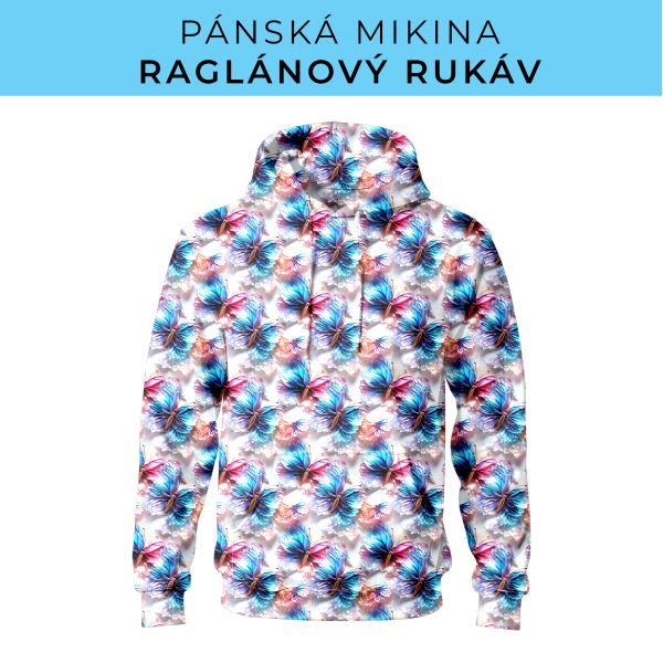 PÁNSKÝ střih - mikina raglan ZÁKLADNÍ s kapucí