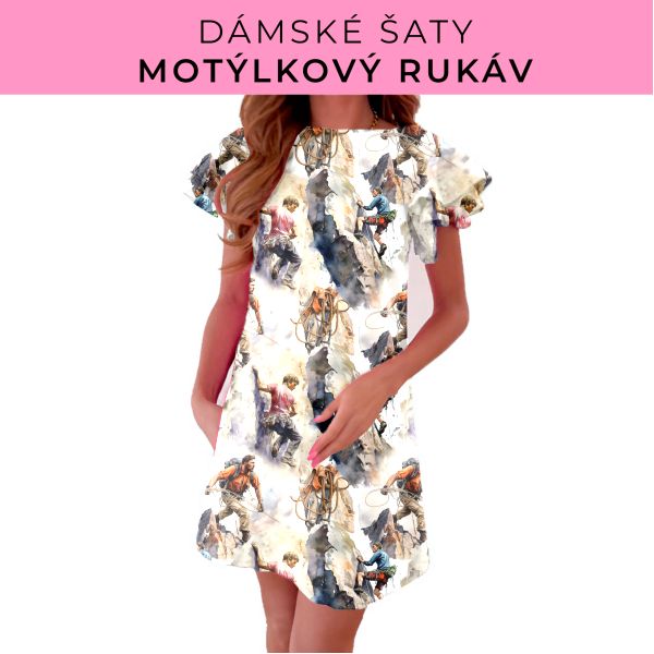DÁMSKÝ střih - šaty s motýlkovým rukávem