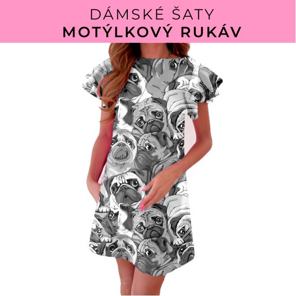 DÁMSKÝ střih - šaty s motýlkovým rukávem