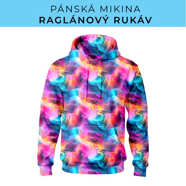 PÁNSKÝ střih - mikina raglan ZÁKLADNÍ s kapucí
