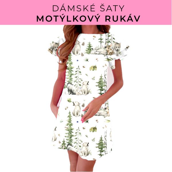 DÁMSKÝ střih - šaty s motýlkovým rukávem
