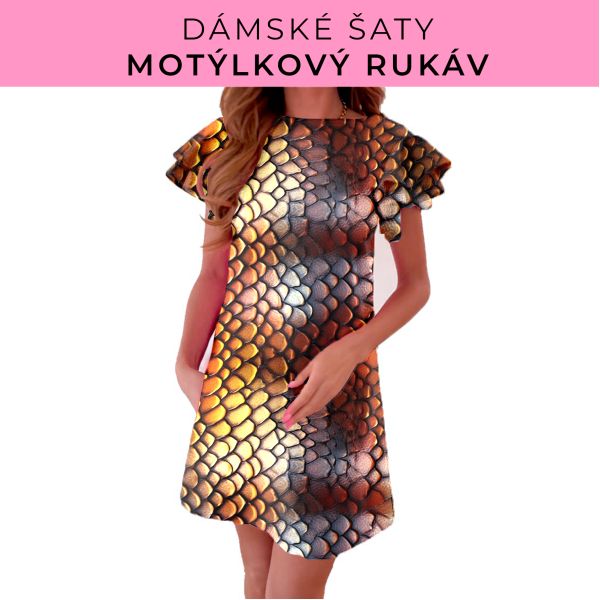 DÁMSKÝ střih - šaty s motýlkovým rukávem