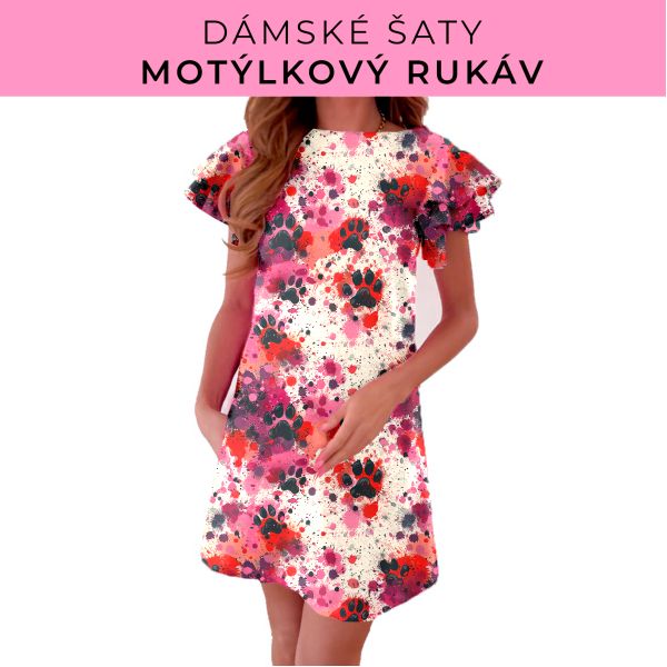 DÁMSKÝ střih - šaty s motýlkovým rukávem