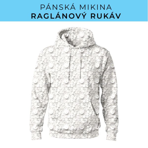PÁNSKÝ střih - mikina raglan ZÁKLADNÍ s kapucí