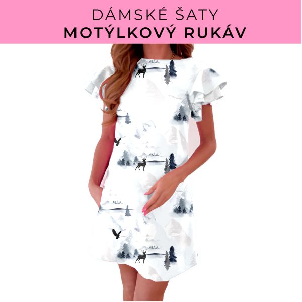 DÁMSKÝ střih - šaty s motýlkovým rukávem