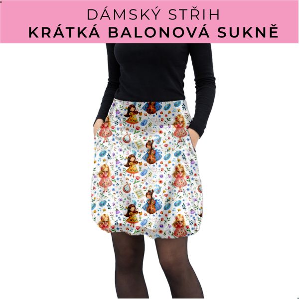 Dámský střih - balonová krátká sukně
