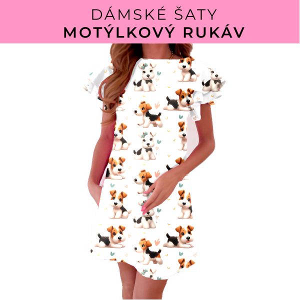 DÁMSKÝ střih - šaty s motýlkovým rukávem