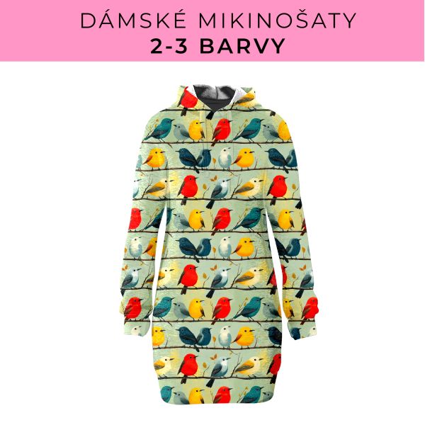 DÁMSKÝ střih - Mikinošaty 2-3 barvy