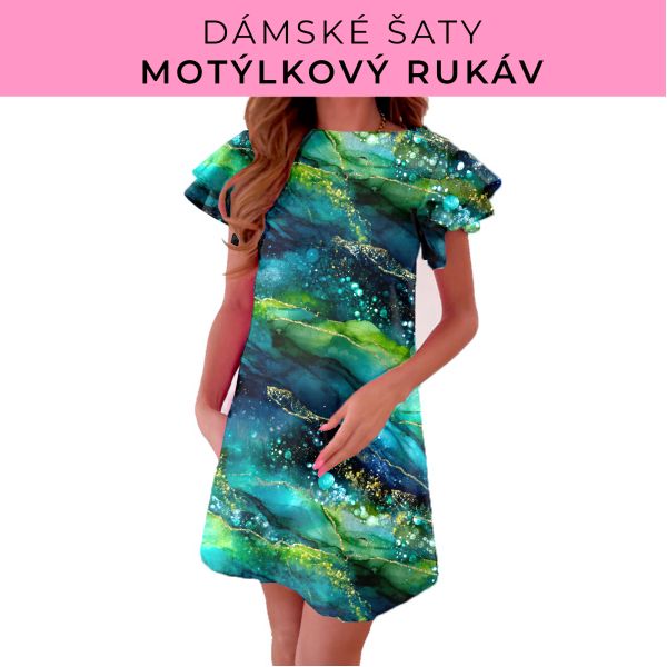DÁMSKÝ střih - šaty s motýlkovým rukávem