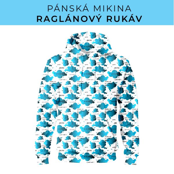 PÁNSKÝ střih - mikina raglan ZÁKLADNÍ s kapucí