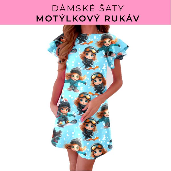 DÁMSKÝ střih - šaty s motýlkovým rukávem
