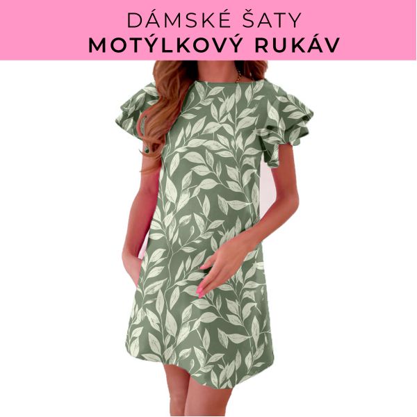 DÁMSKÝ střih - šaty s motýlkovým rukávem