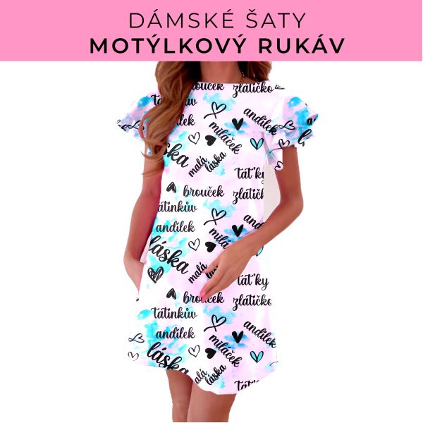 DÁMSKÝ střih - šaty s motýlkovým rukávem