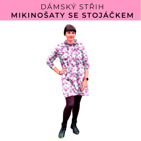 Dámský střih - mikinové šaty se stojáčkem