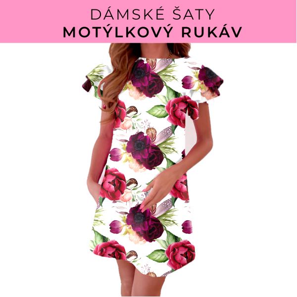 DÁMSKÝ střih - šaty s motýlkovým rukávem
