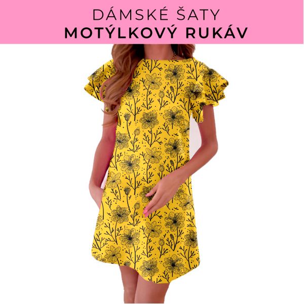 DÁMSKÝ střih - šaty s motýlkovým rukávem