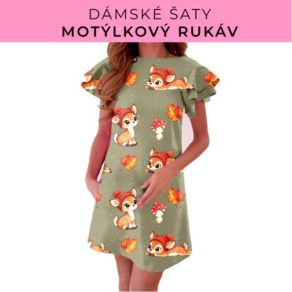 DÁMSKÝ střih - šaty s motýlkovým rukávem