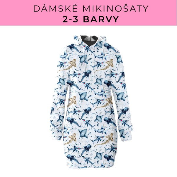 DÁMSKÝ střih - Mikinošaty 2-3 barvy