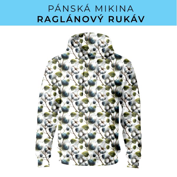 PÁNSKÝ střih - mikina raglan ZÁKLADNÍ s kapucí