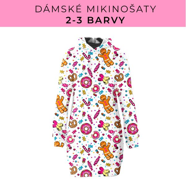 DÁMSKÝ střih - Mikinošaty 2-3 barvy