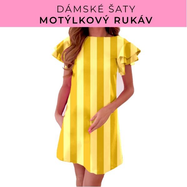 DÁMSKÝ střih - šaty s motýlkovým rukávem