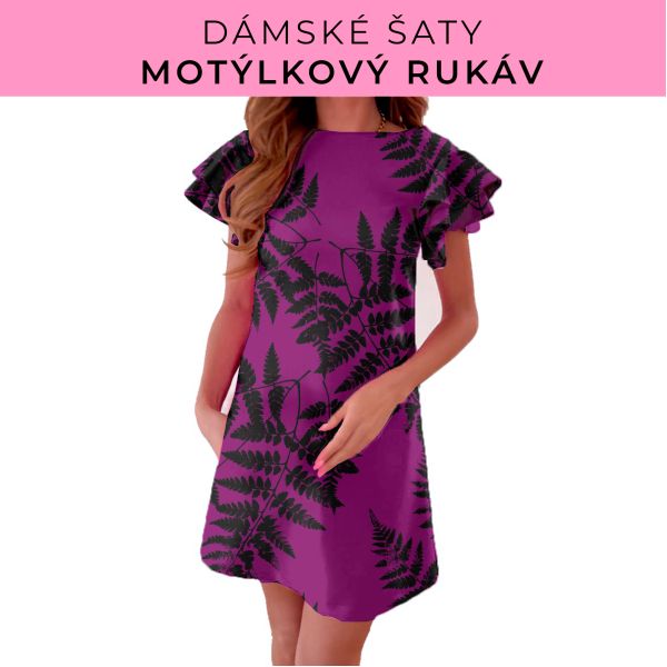 DÁMSKÝ střih - šaty s motýlkovým rukávem